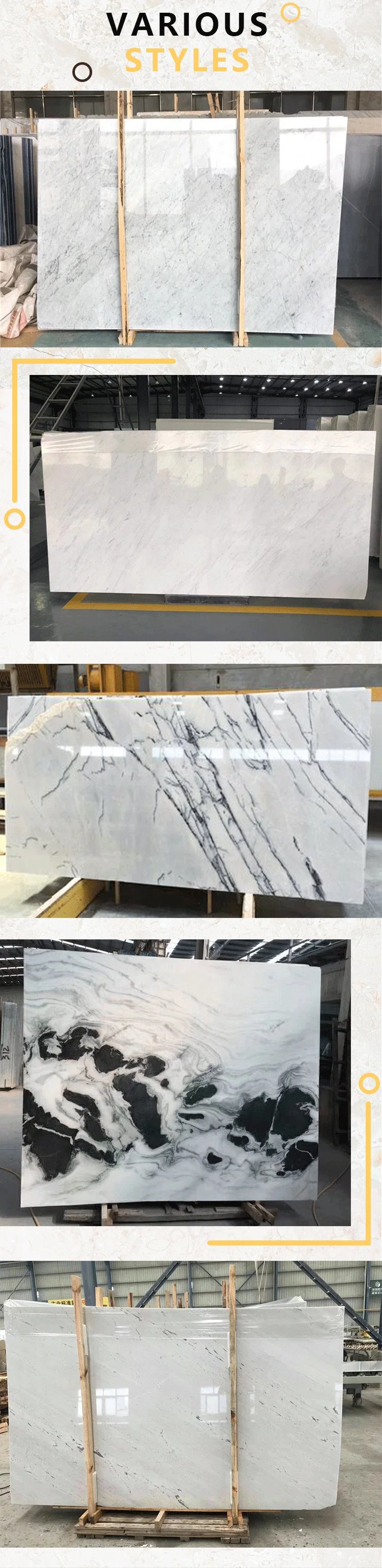 Cheap White Grey Marble Tiles for Floor Wall Stairs Windowsills