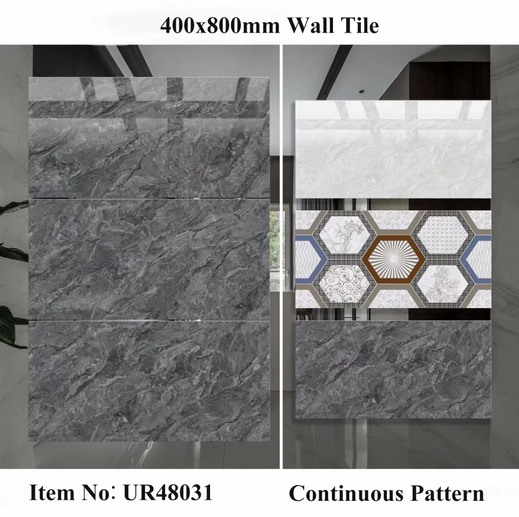 China Foshan Good Quality Decorative Home 400X800mm Glazed Porcelain Ceramic Bathroom Flooring Wall Tile