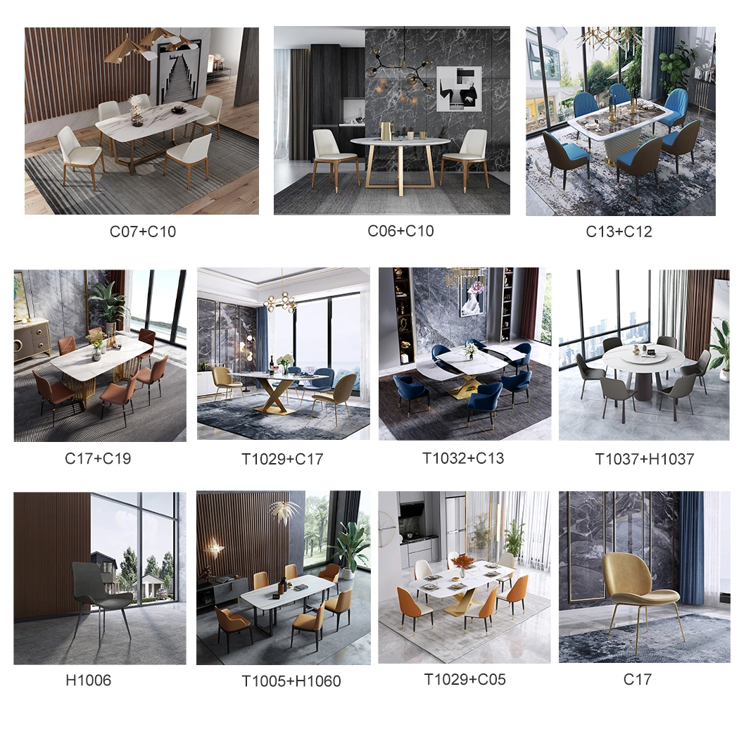 OEM ODM Modern Design Grey Home Furniture Dinning Room Set Indoor Restaurant Table