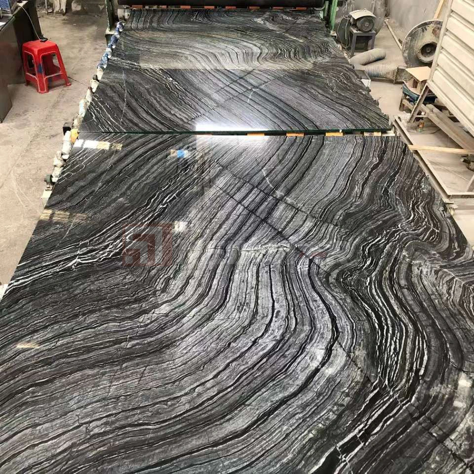 Natural Marble Ancient Wood Grain Marble Tile TV Background Wall Floor Tiles Countertop Marble Slab