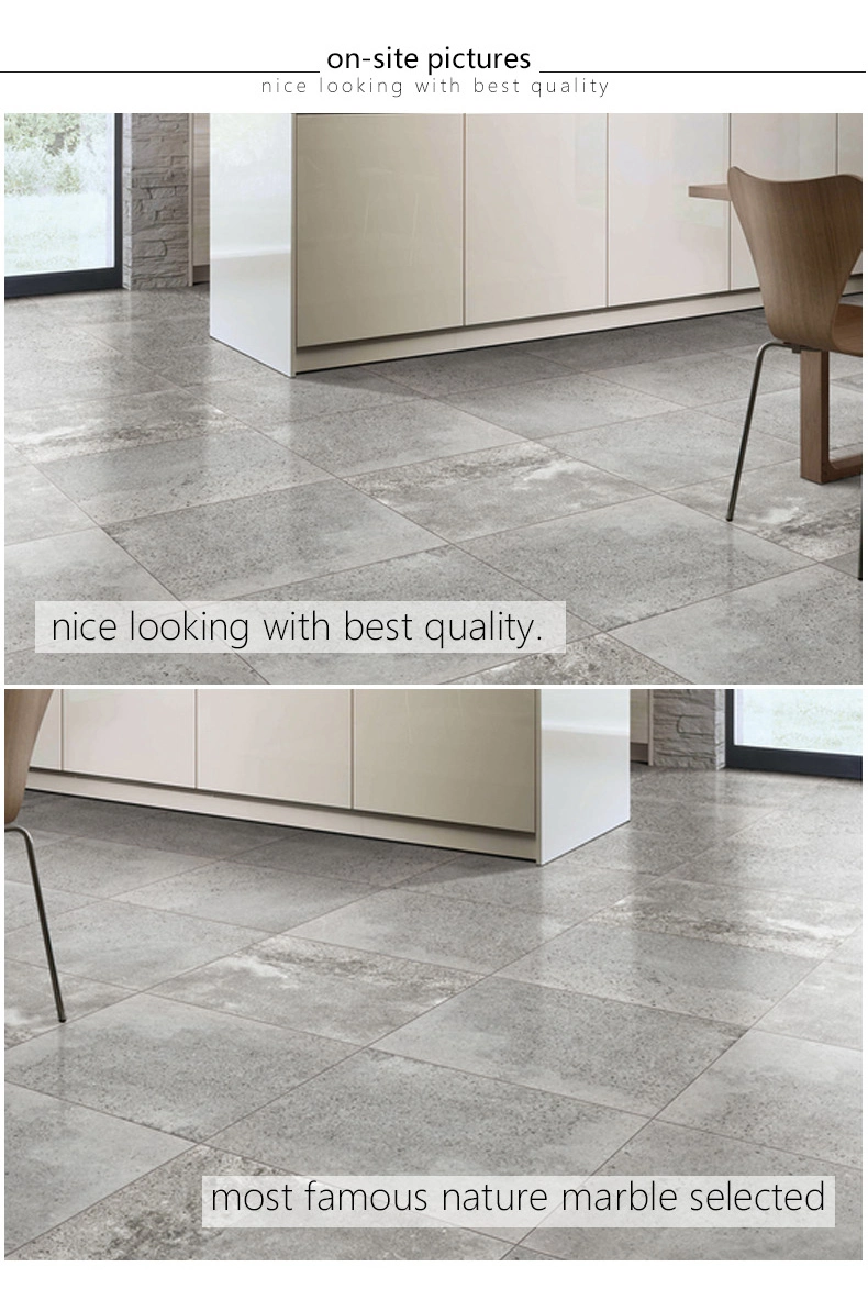 600X600mm Grey Color Cement Rustic Tile Anti-Slip Flooring Tile Lx6619W