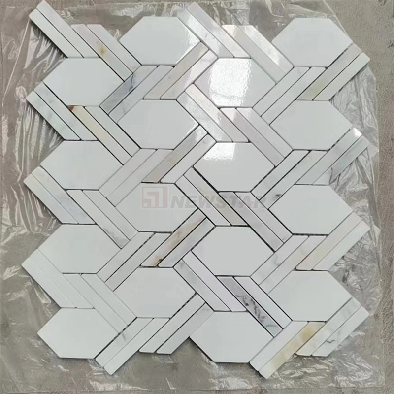 Elegant Bathroom Marble Floor Tile White Marble Mosaic for Villa Hotel Bathroom Wall Floor Marble