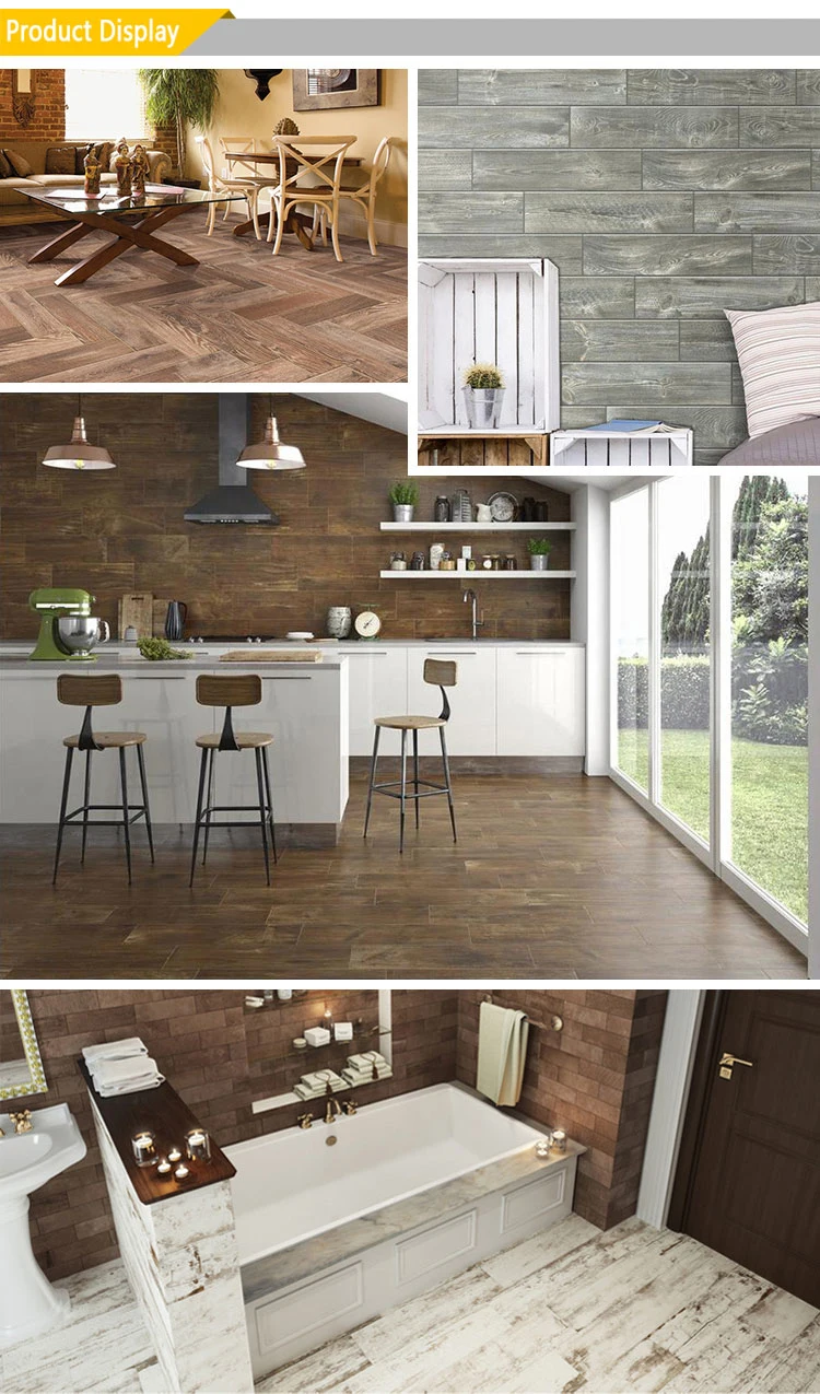 Wood Finish Look Effect Ceramic Floor Tiles Porcelain Wooden Wall Tile Flooring