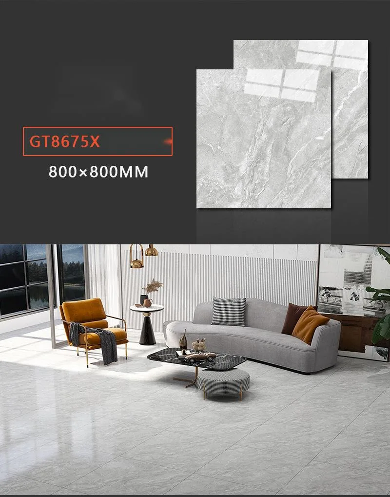 800X800mm Factory Price Glazed Polished Porcelain Wall Tiles and Floor Design for Living Room