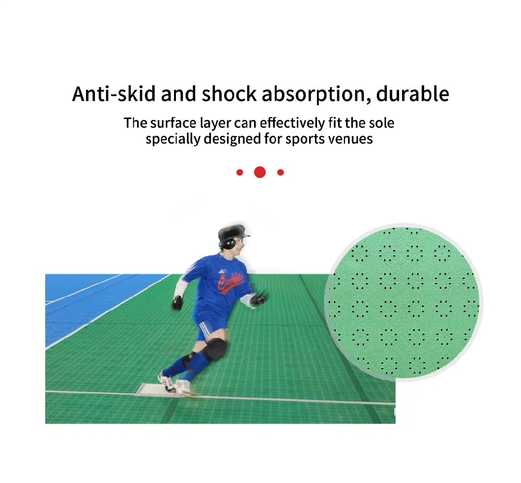 Modular Elastic Interlock Tiles Outdoor Basketball Tennis Badminton Sport Court Flooring Tiles