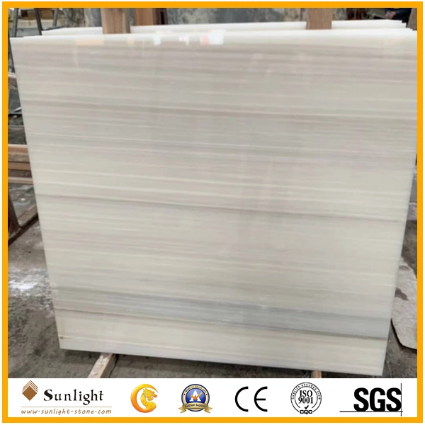 Cheap Build Material Athens White Wooden Onyx Marble Tiles for Floor/Wall