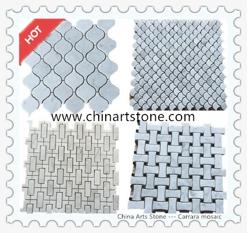 China White/Beige/Brown Marble Mosaic (lantern) for Wall Tile