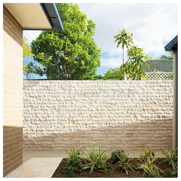 Exterior Wall Tiles Cream Bellow Moca Cream White Wall Stone Large Pieces Wall Cladding Limestone Price