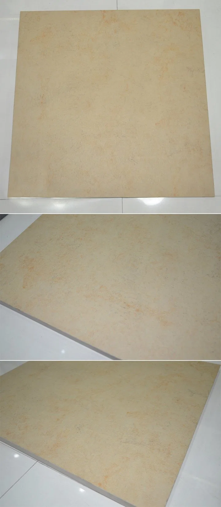 600X600mm Rough Surface Porcelain Beige Color 2cm Thick Tile