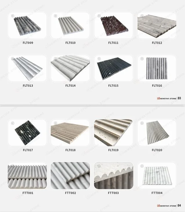 Vintage Style Wholesale Stone Cladding Interior Wall Fluted Marble Tile Travertine Customize Tile Marble for Indoor Wall Paving