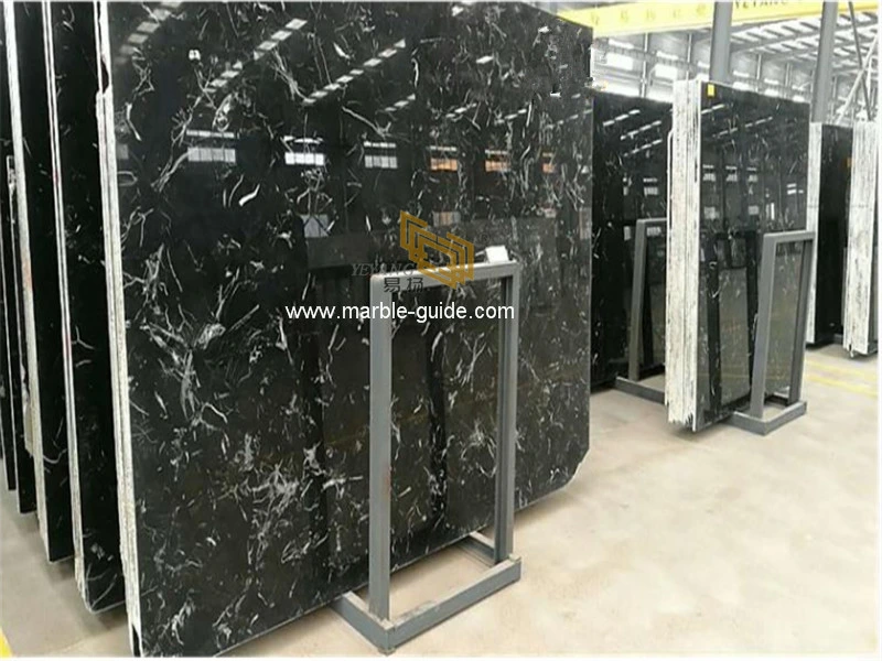 Chinese Black Ice Flower Marble Stone Slab/Tile for Bathroom/Kitchen Countertop Floor/Wall Tiles