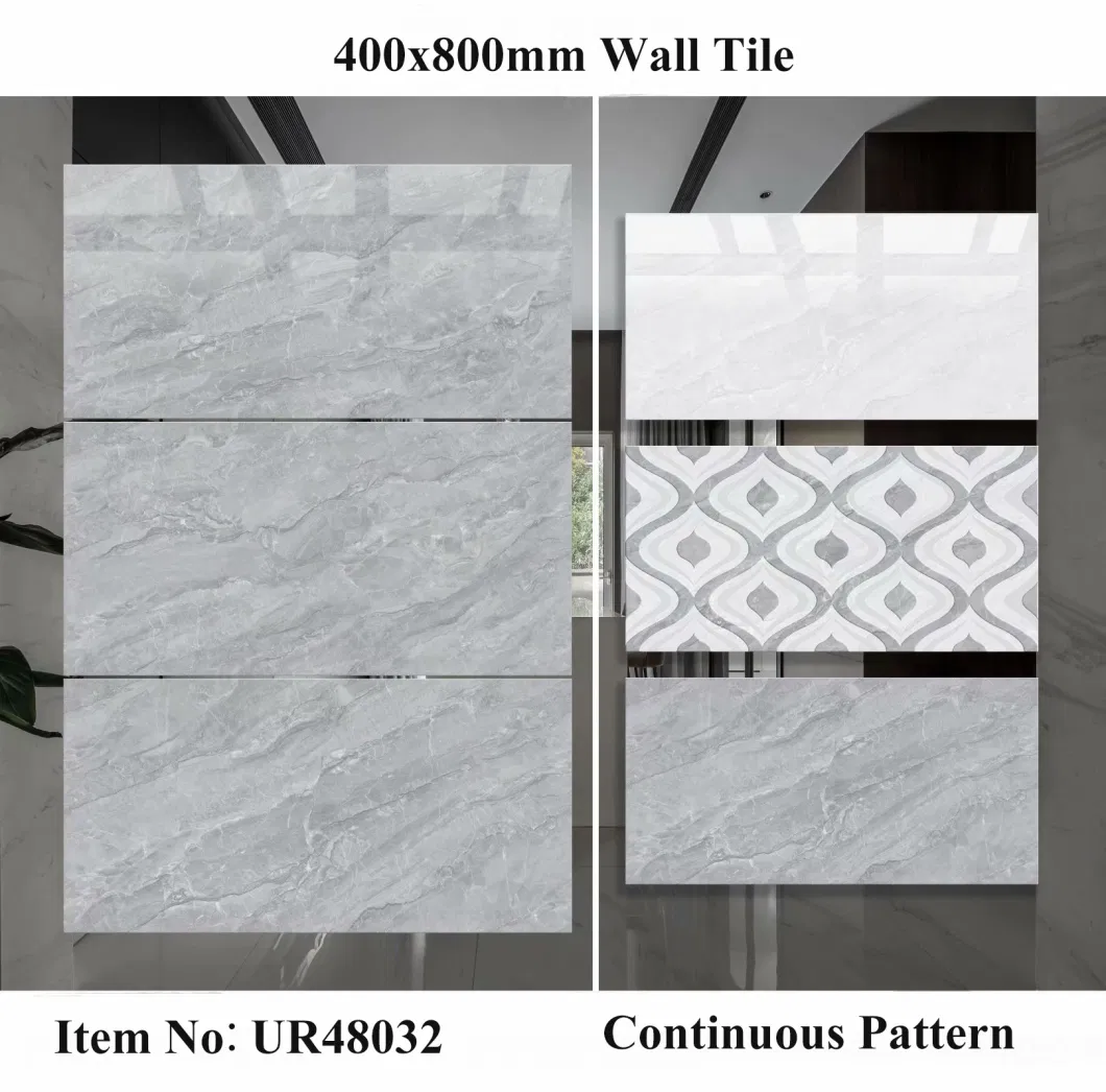 China Foshan Good Quality Decorative Home 400X800mm Glazed Porcelain Ceramic Bathroom Flooring Wall Tile