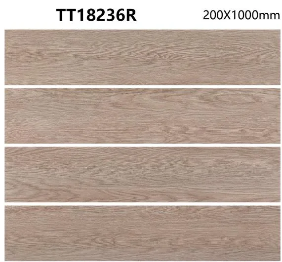 Popular 200X1000	Light Beige Glossy Wood Tile Ceramic for Africa (country)