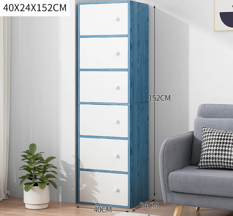 MDF Panel Storage Bedroom Sitting Room Against Wall Contracted Modern Bookcase Drawer Chest