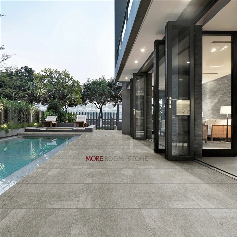 Anti Skid Rustic Outdoor Indoor Dark Grey Porcelain Ceramic Tile