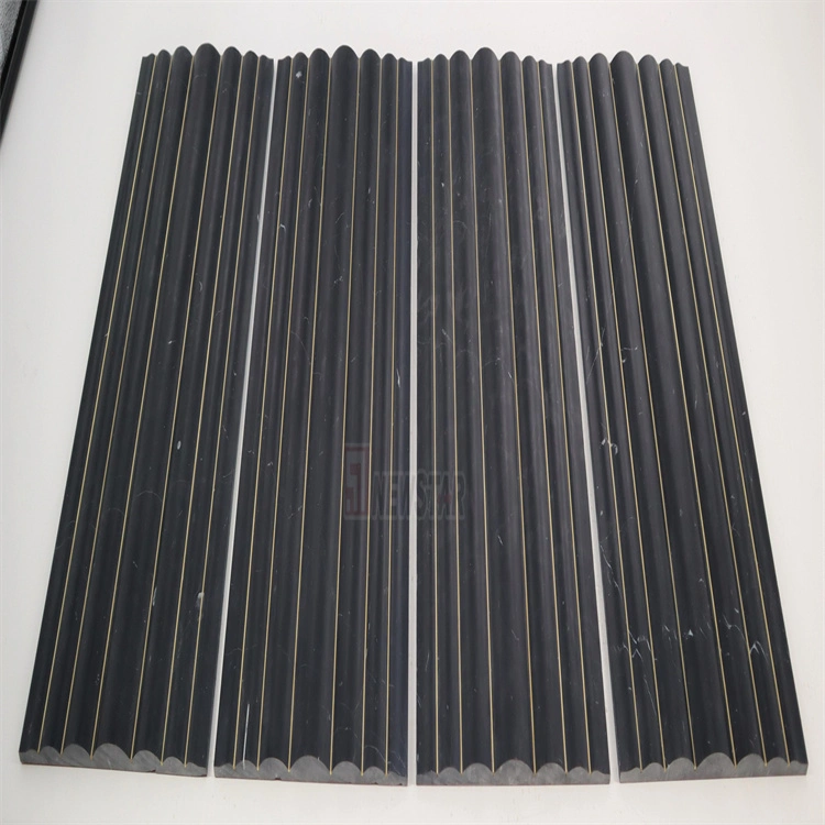 Newstar Simple Natural Black Marble Fluted Tile Bathroom Wall Tiles