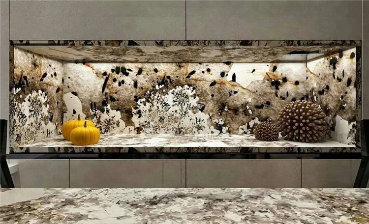 Pandora Luxury Marble Stone for Kitchen Countertop Background Wall Tile Large Format Porcelain Tile