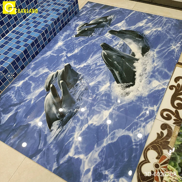 New Seaword 3D Ceramic Wall Tile in Bathroom