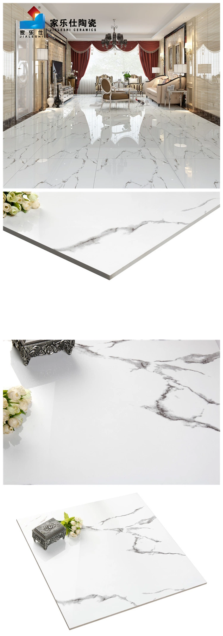 2023 New Style Glazed Polished Calacatta Marble Floor Porcelain Vitrified Foshan Tiles