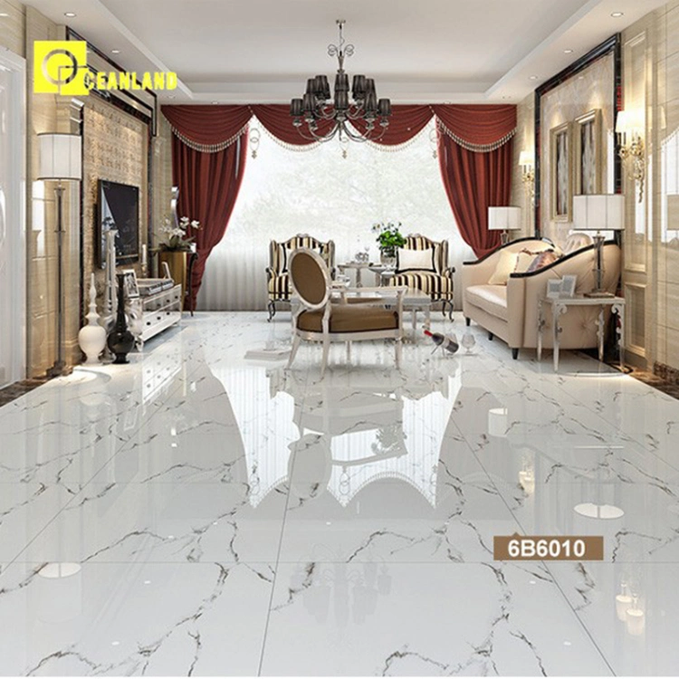 Chinese 600X600 Indoor Bath White Marble Tile Tiles Floor Porcelain Tiles