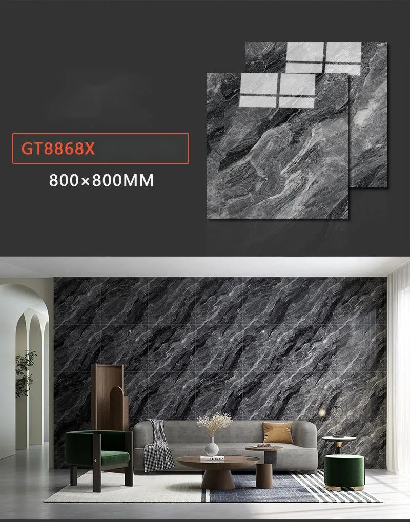 800X800mm Factory Price Glazed Polished Porcelain Wall Tiles and Floor Design for Living Room