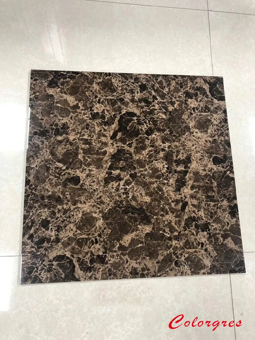 Foshan Factory Marble Glazed Polished Porcelain Ceramic Tile Flooring 600X600mm 24&quot;X24&quot; Dark Color