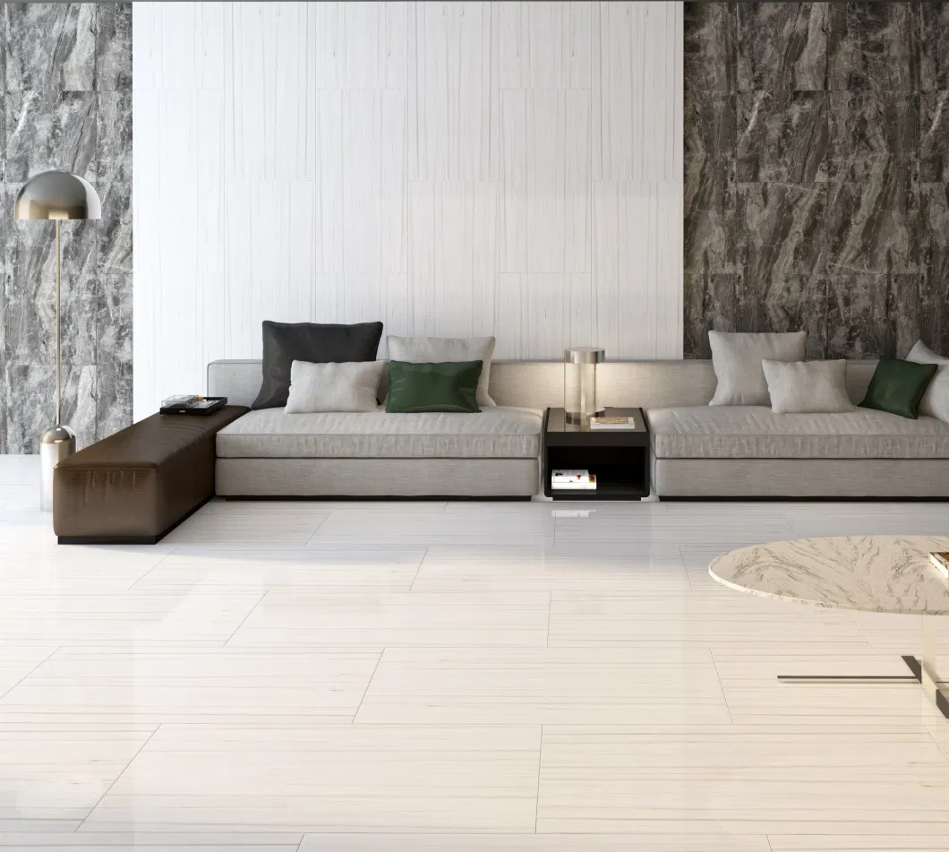 Foshan Ceramic White Glazed Polished Big Marble Look Tile Porcelanato Porcelain Tile