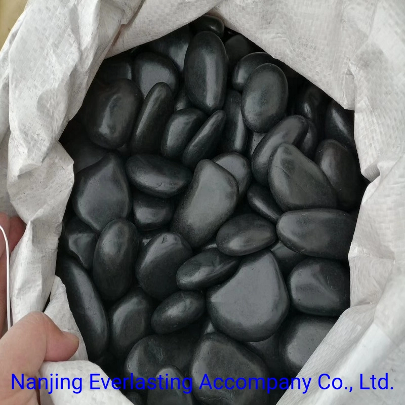 China Tiles Pebbles Decorative River Stones Black Landscape Pavement Cobblestone