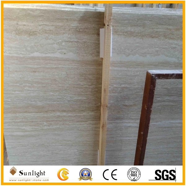 Imported Polished Light Beige Travertine for Slabs, Tiles, Culture Stone Wall