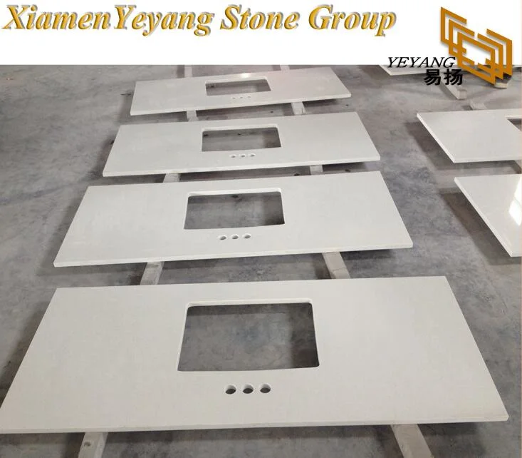 White Quartz Slabs White Tiles for Bathroom/Countertop/Vanitytop