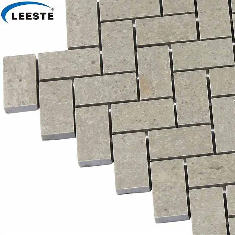 Floor Decoration Herringbone Pattern Cinderella Grey Marble Mosaic Tiles