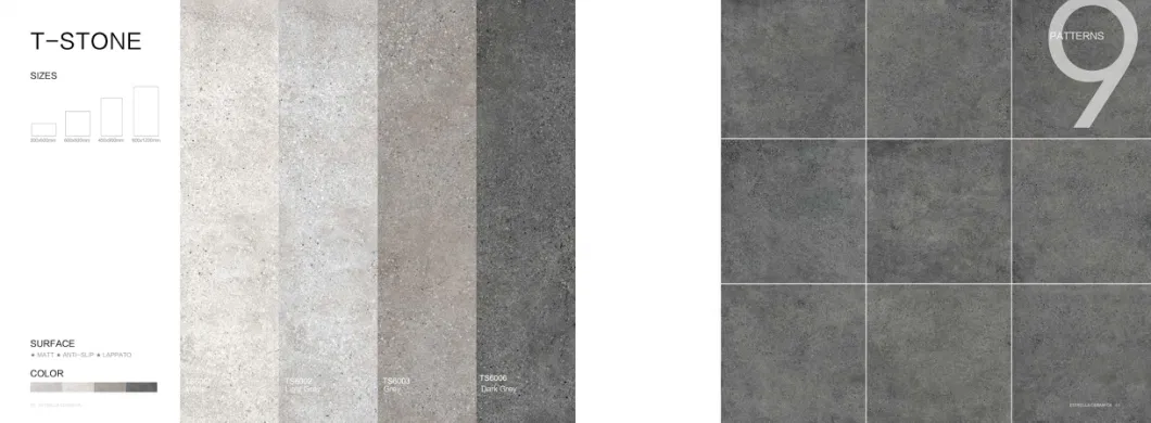 Rustic Porcelain Tiles Ceramic Tiles Stone Terrazzo Look Floor Wall Tiles T Stone Series