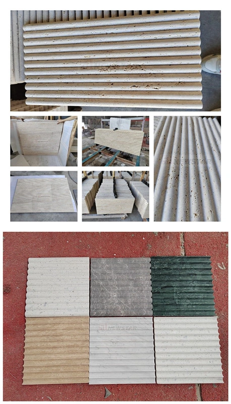 Factory Price Real Stone Marble Tiles Square Mosaic for Kitchen and Bathroom Decoration Wall Tiles Marble Fluted Tile