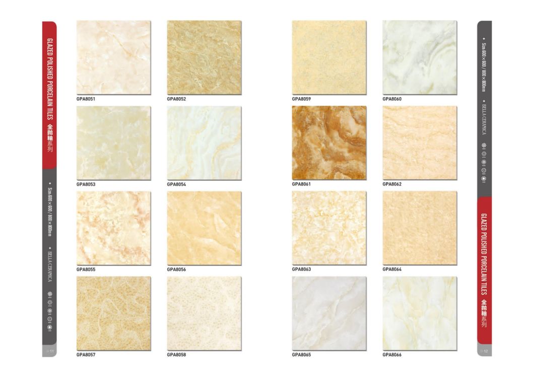 Light Emperador Full Glazed Polished Porcelain Tiles 60X60 80X80 Cm High Glossy Floor Tiles