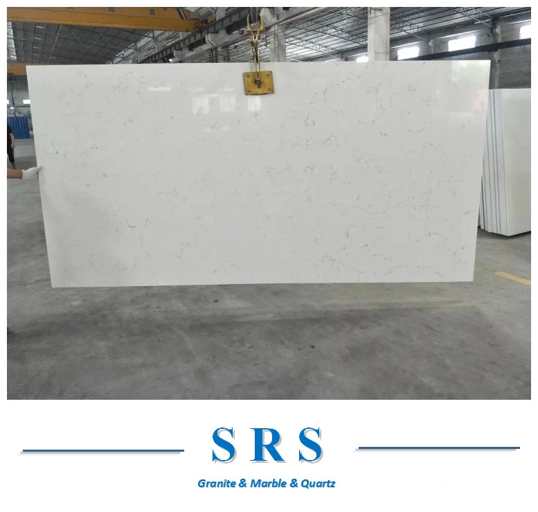 Artificial Carrara White Quartz Slabs Floor Tiles Wall Tiles Countertop Windowsill