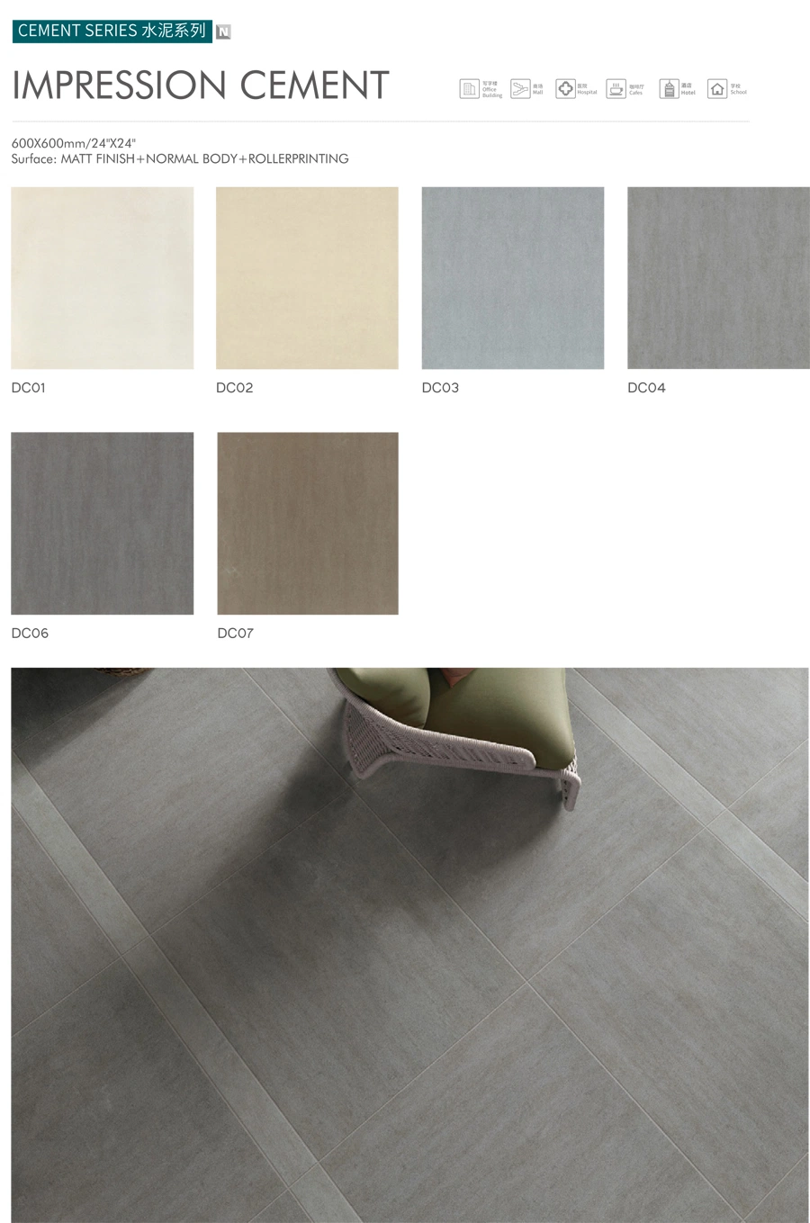 60X60 Foshan Factory Good Quality Porcelain Terrazzo Flooring Tiles Construction Material