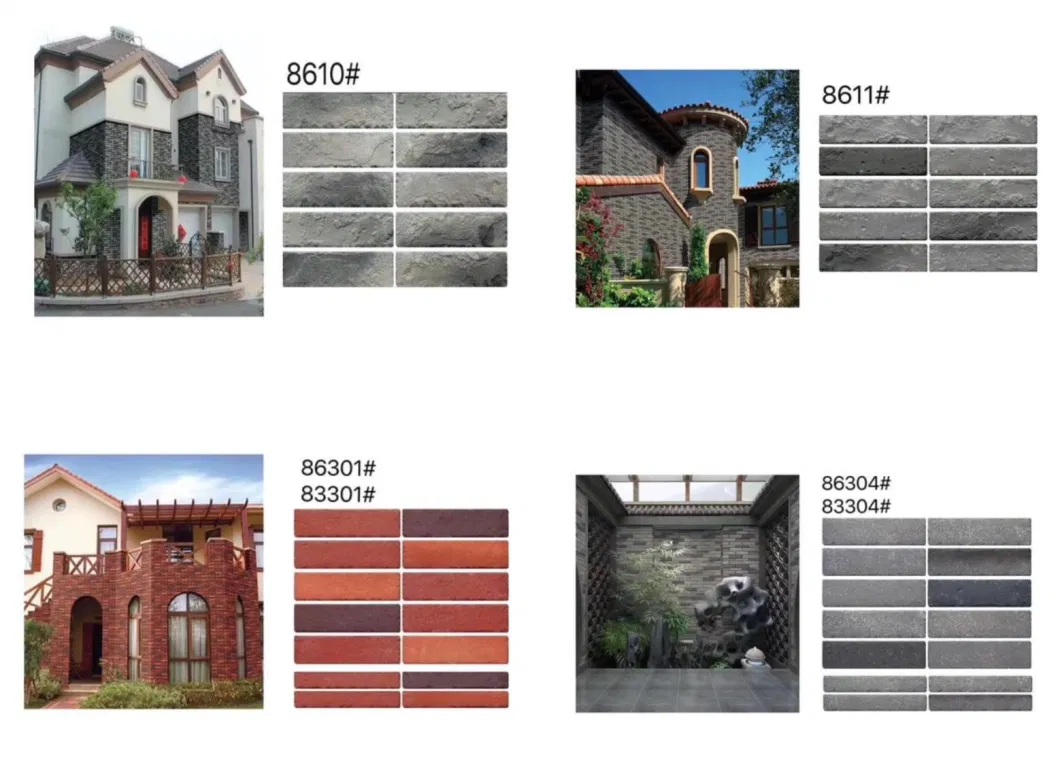 Villa Coffee Shop Exterior Wall Culture Stone New Decorative Soft Clinker Split Porcelain Clay Brick Tile 6X23cm