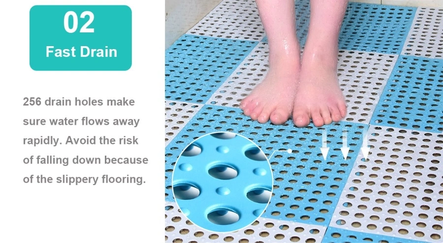 Comfortable PVC Anti-Slip Floor Tiles for Bath Mat