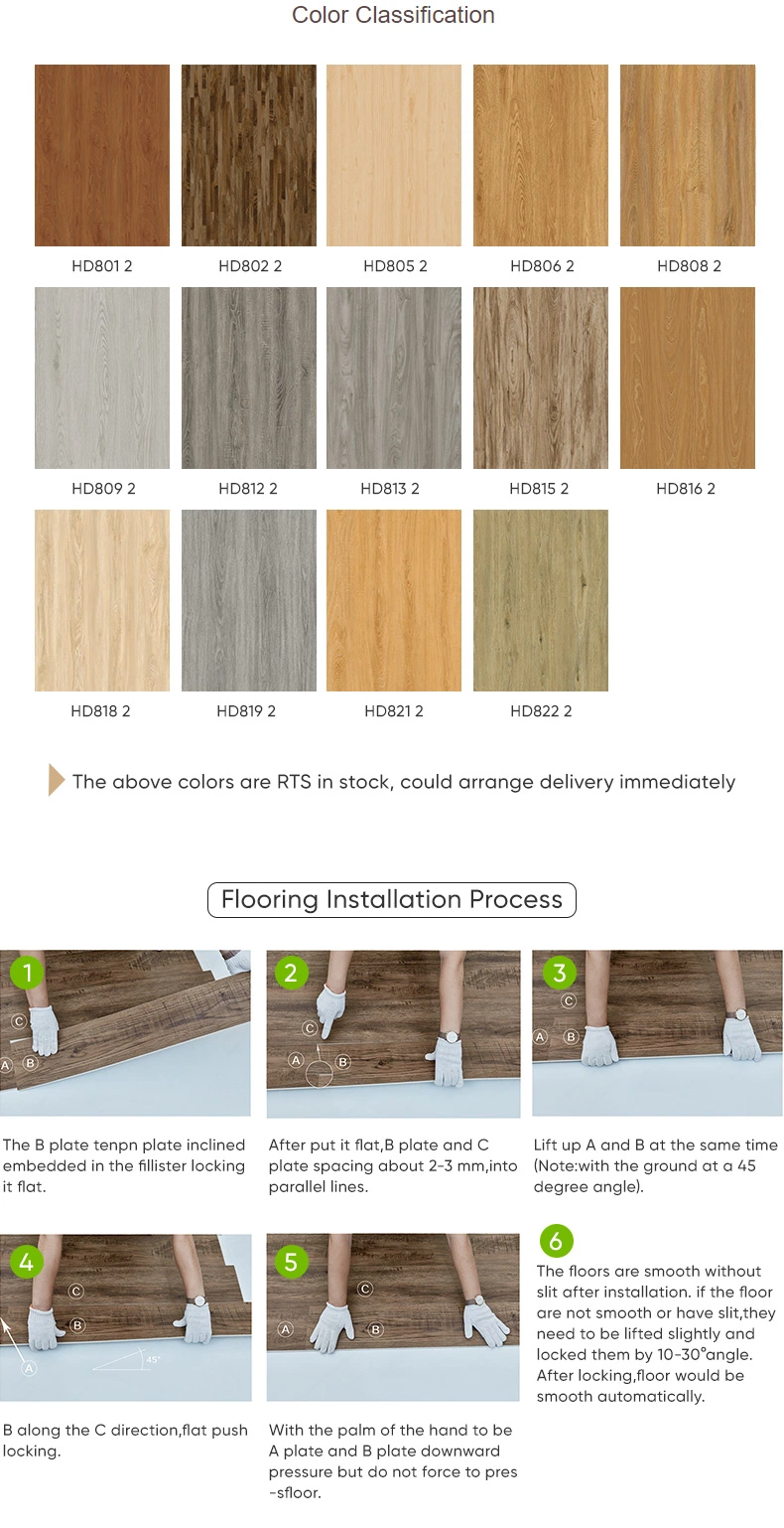 Wood Plastic Composite Rigid Grey Spc Floor Vinyl Tile 4mm Click Flooring