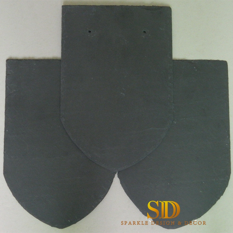 China Manufacturer Custom Made Natural Black Slate Roof Tiles for New House Roof Decor