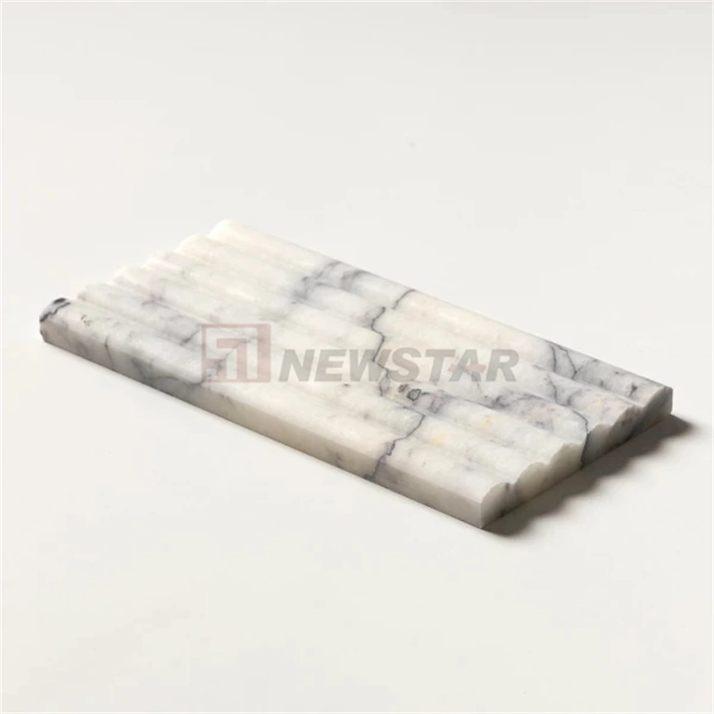 Curve Fluted Tiles Kitchen Flute Wall Tiles Fashion Decoration Living Room Mosaic Fluted Marble Tile