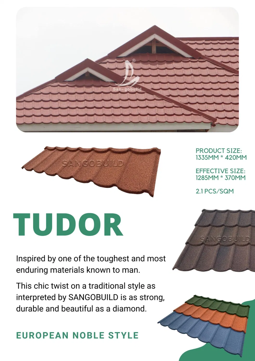 0.5mm High New Zealand Standard Roof Tiles Concrete Roof Tiles