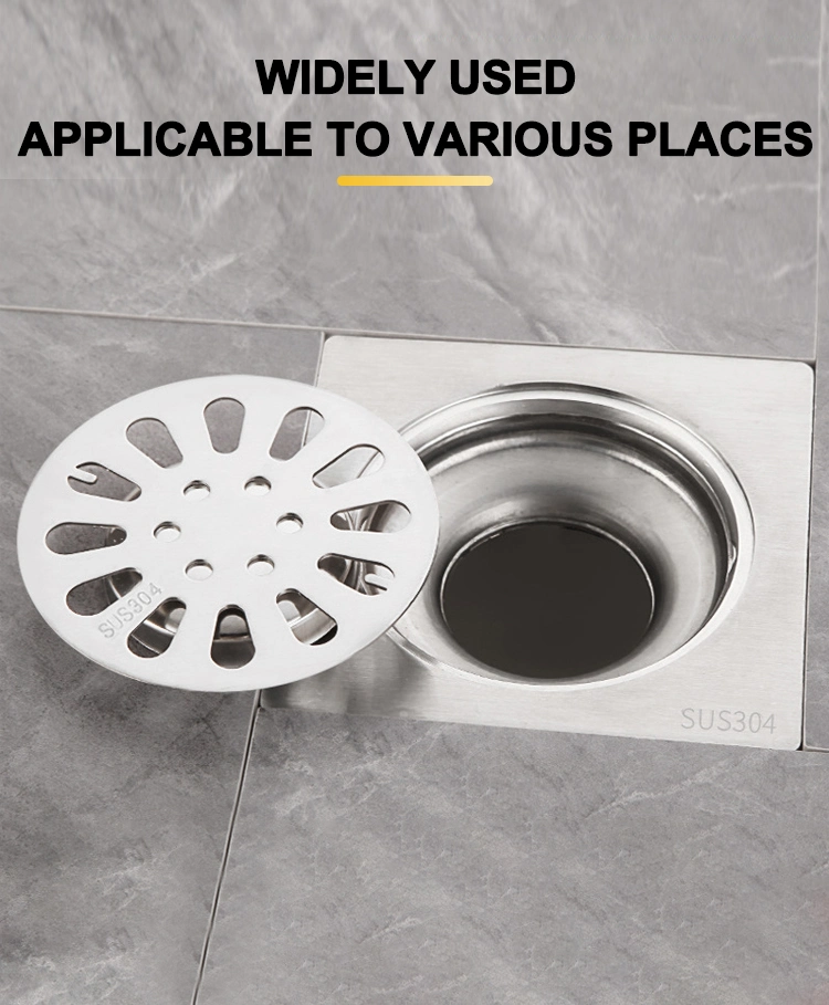 Modern Popular Stainless Steel Bathroom Tile Insert Shower Floor Drain Waste