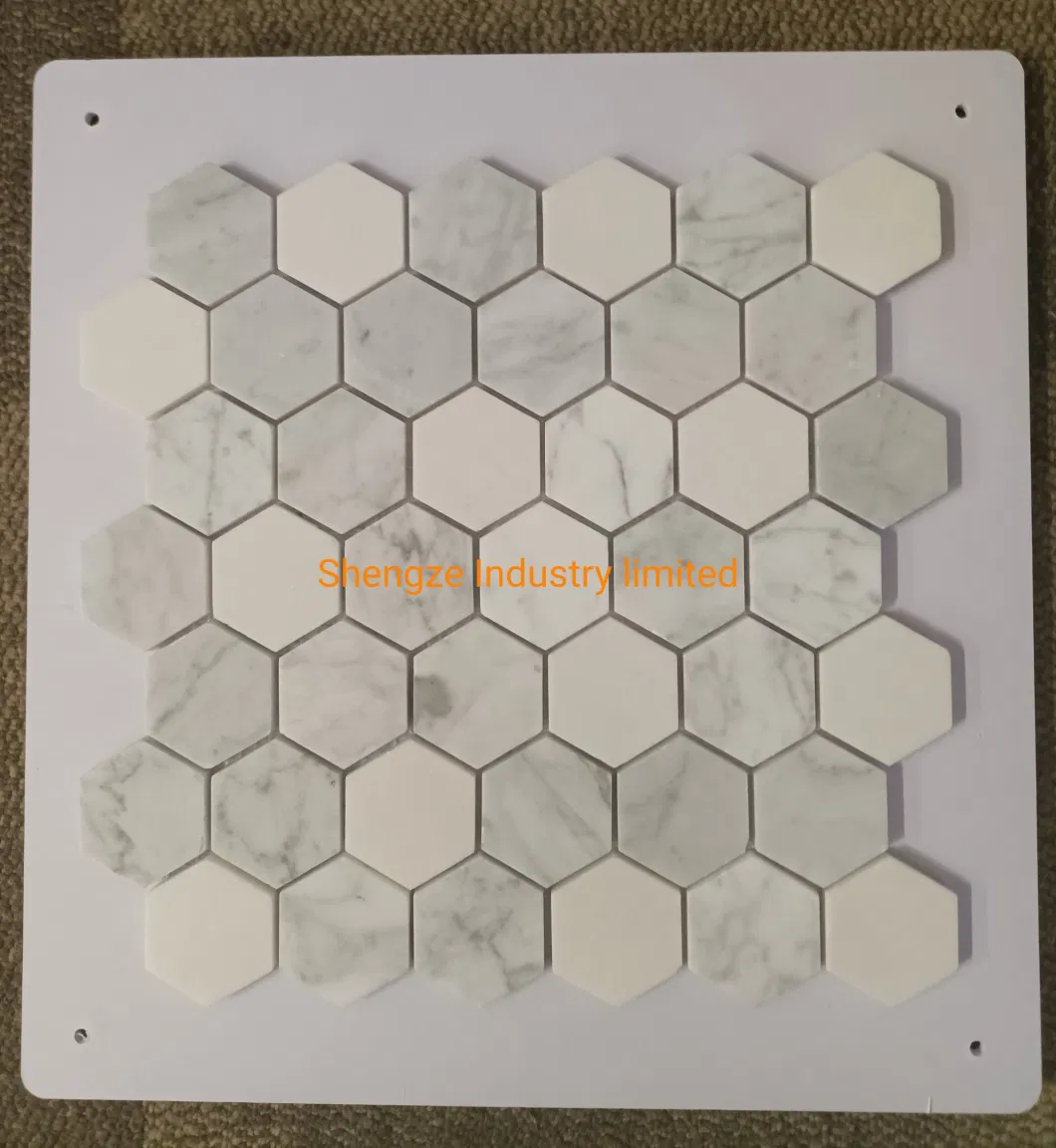 White Marble Stonce Mosaic Pattern Tile for Kitchen Bathroom Hexagon