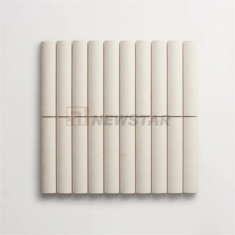 Living Room Bathroom Kitchen Flute Wall Tiles Fashion Decoration Curve Fluted Marble Tiles Mosaic Fluted Tile