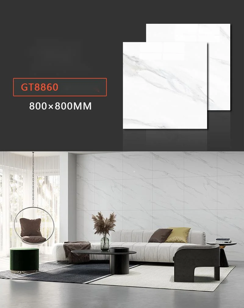 800X800mm Factory Price Glazed Polished Porcelain Wall Tiles and Floor Design for Living Room