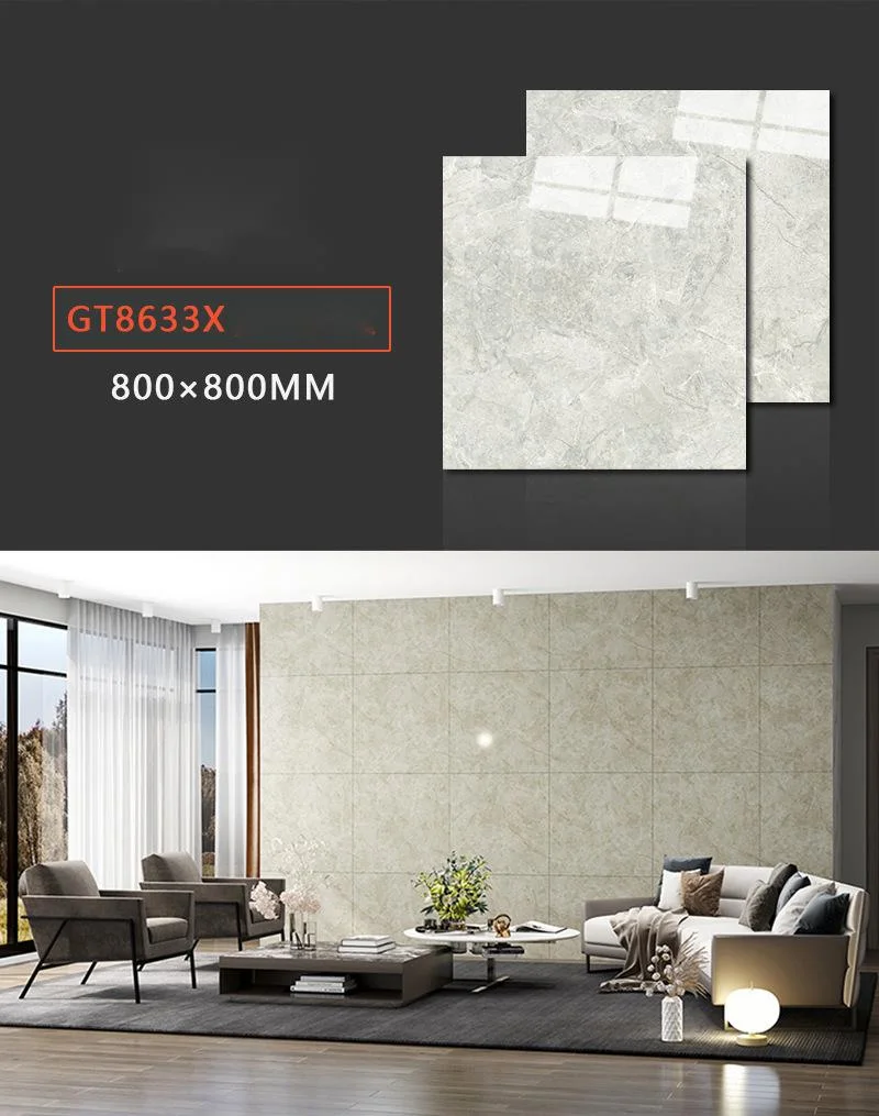 800X800mm Factory Price Glazed Polished Porcelain Wall Tiles and Floor Design for Living Room