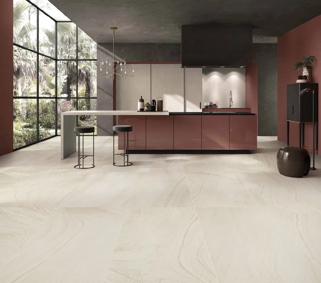 Grey Polished Surface Stone Texture Design Floor Tiles 60X60 Interior Living Room Decorative Porcelain Tiles