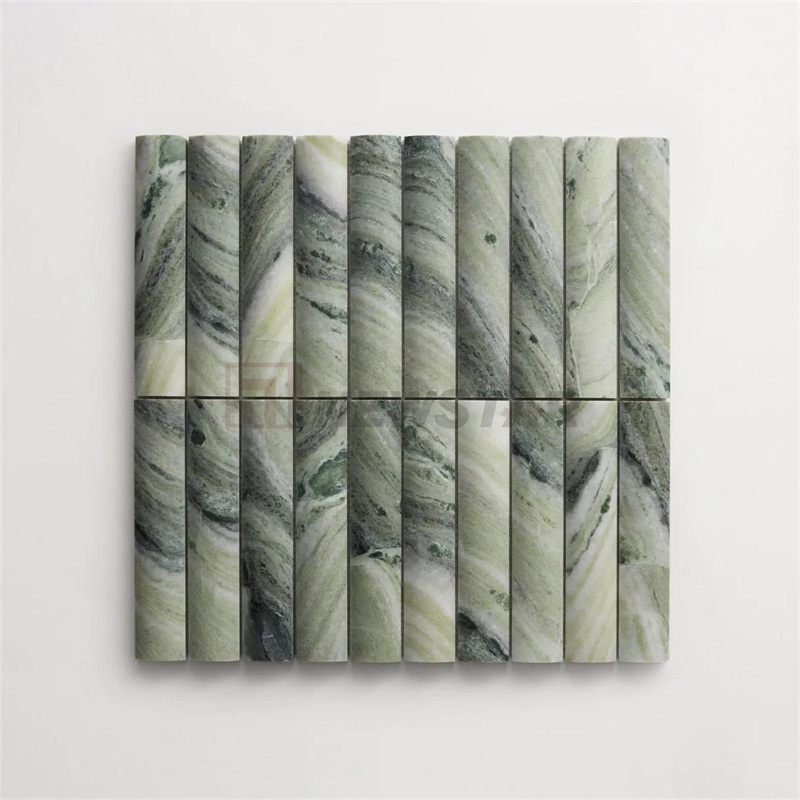 Living Room Bathroom Kitchen Flute Wall Tiles Fashion Decoration Curve Fluted Marble Tiles Mosaic Fluted Tile