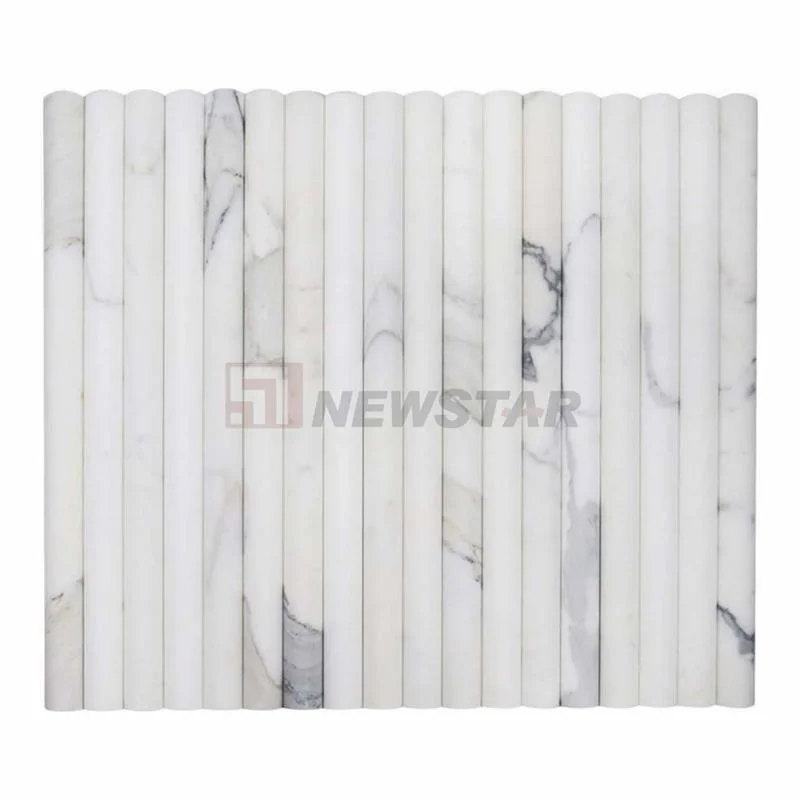 Decoration Living Room Flute Wall Tiles Fashion Curve Fluted Marble Tiles Mosaic Fluted Tile